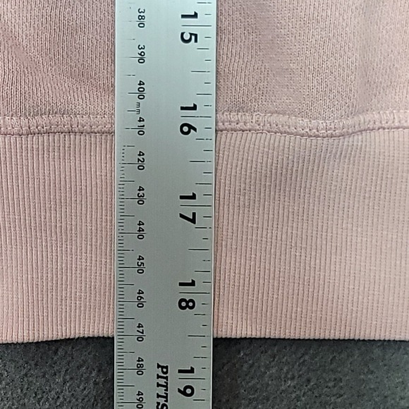 NWT Victoria's Secret PINK Cropped Polo Pullover Sweatshirt Pink Fleece Medium - Picture 7 of 8